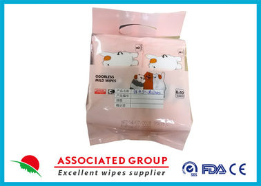 Mini Baby Wet Wipes Scent Free , 8PCS / Bag Wet Wipe Tissues Cutomsized Size