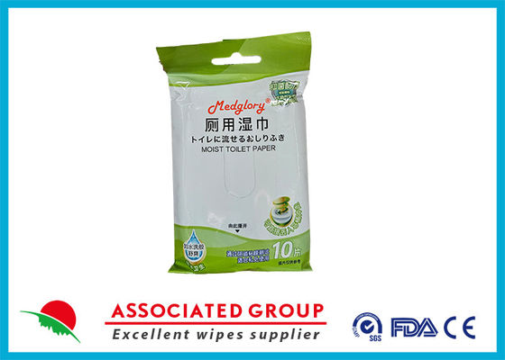 10pcs Medglory toallitas húmedas limpiadas con chorro. 100% plástico libre de tejido sanitario húmedo séptico y de alcantarillado seguro.