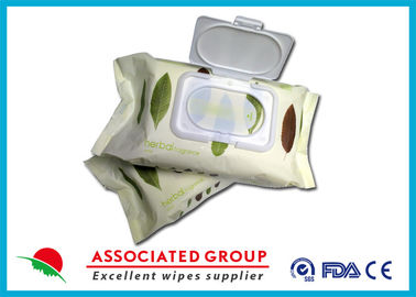 Fragancia herbaria 80PCS Flowpack de los tejidos mojados del trapo de la mano/de la limpieza de boca con la tapa